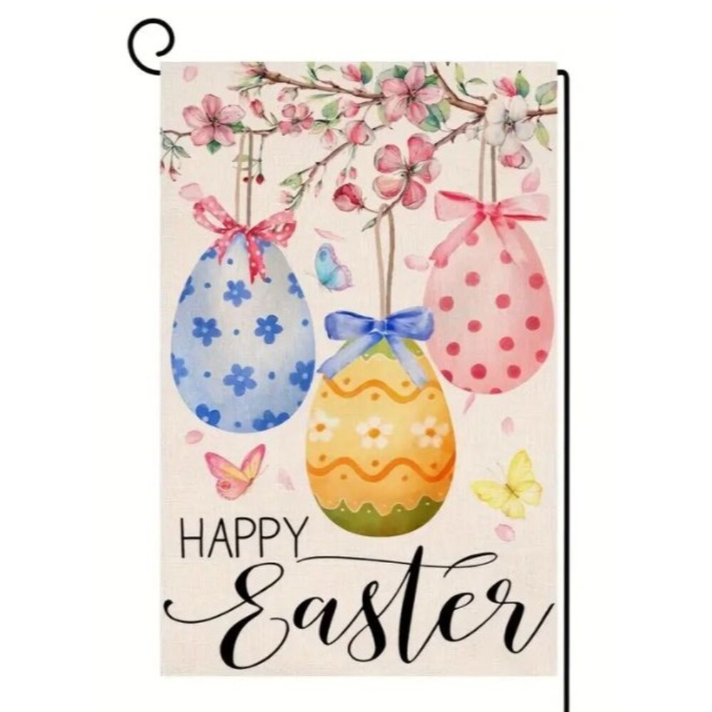 Happy Easter Garden Flag 12x18in Double sided NEW